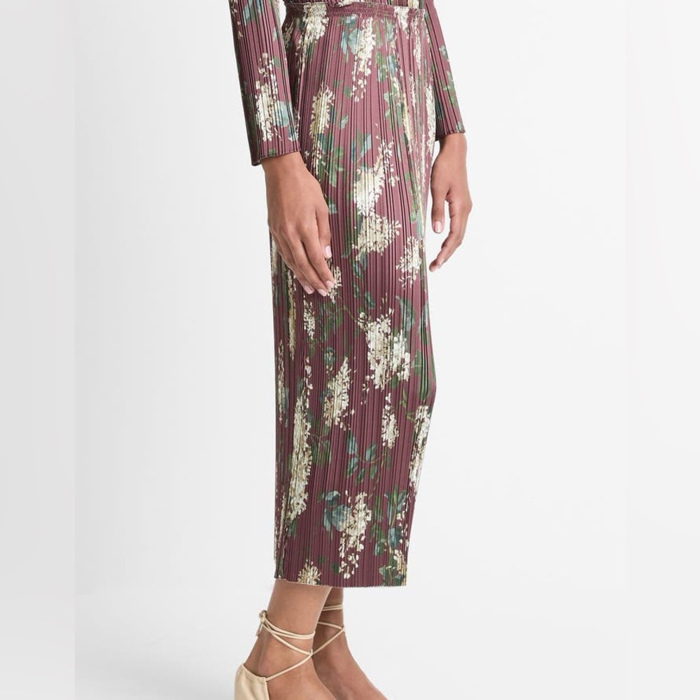 Vince Purple Floral Midi Skirt- never worn